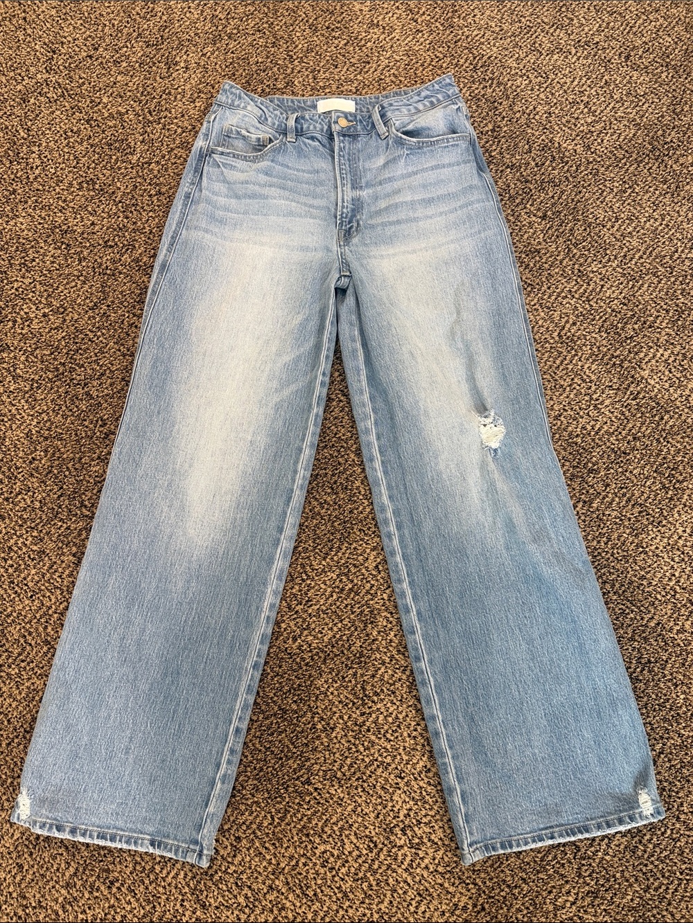 Light Blue Vervet Wide Leg Jeans